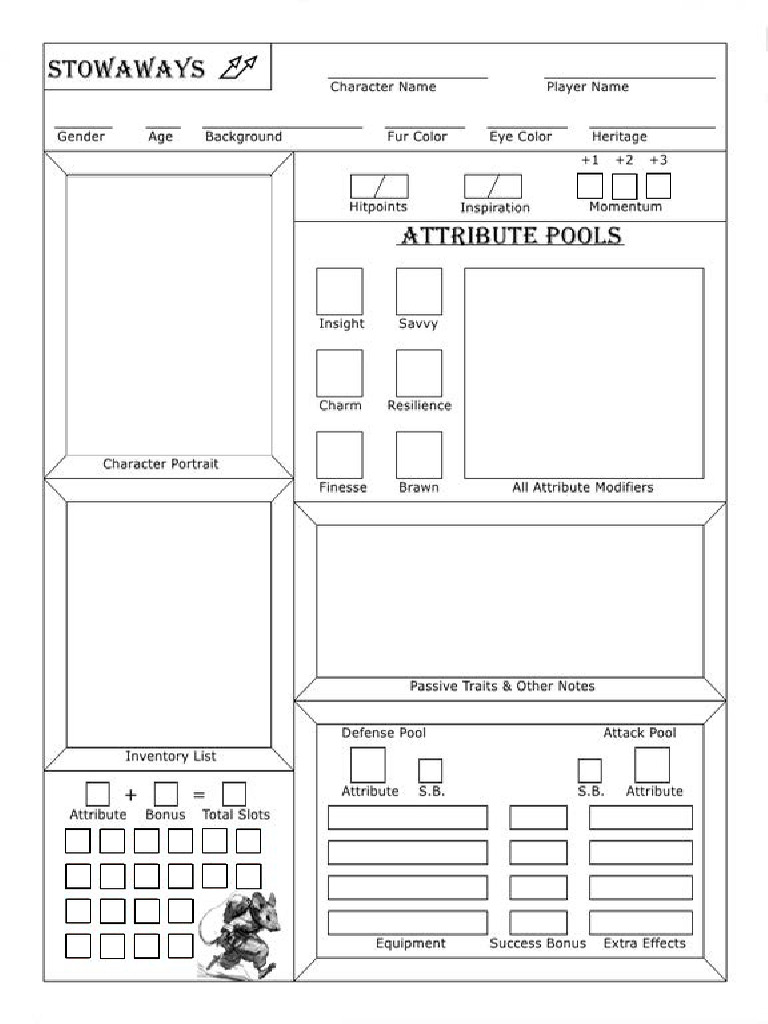 Form Fillable Character Sheet 1.2 | PDF