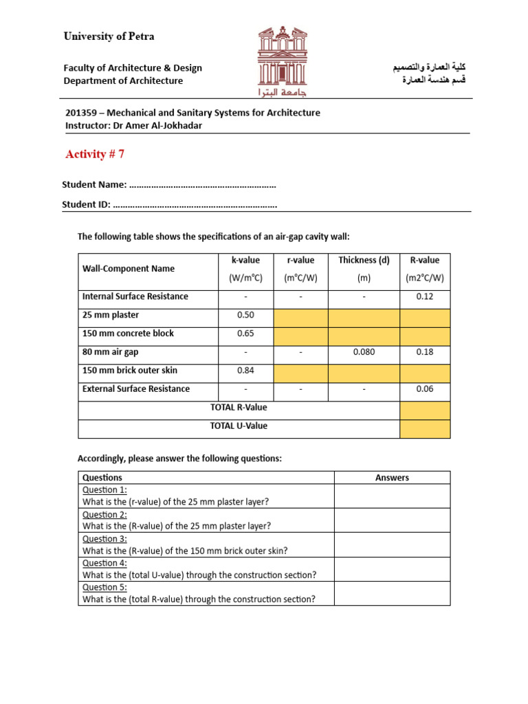Air-Gap Cavity Wall R-Value Analysis | PDF