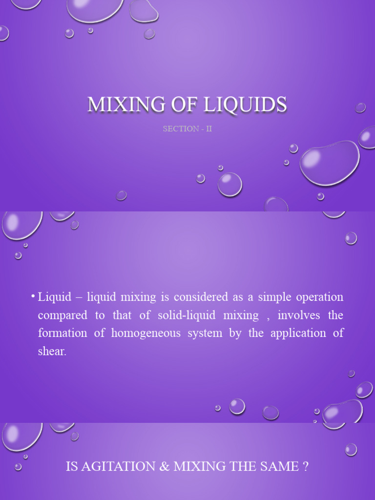 Liquid Mixing Techniques and Mechanisms | PDF | Liquids | Vortices