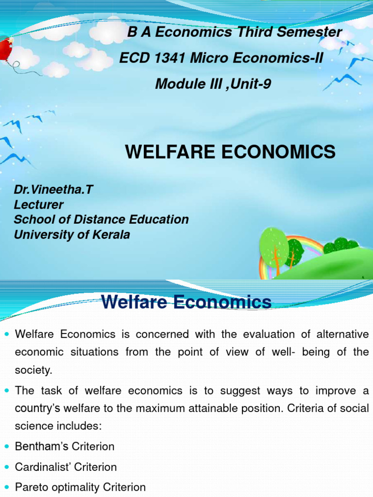 Welfare Economics Pdf Welfare Economics Economics