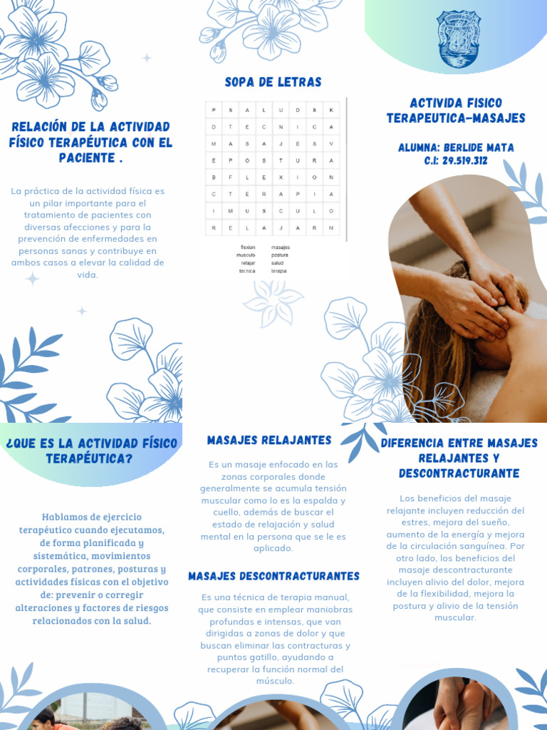 Folleto para Estética de Spa y Masajes | PDF | Masaje | Cuidado de la salud
