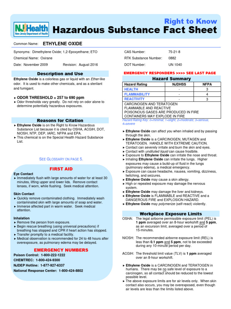Hazardous Substance Fact Sheet: Right To Know | PDF | Chlorine ...