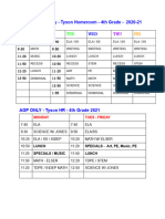 TYSON Homeroom Schedule January 2021