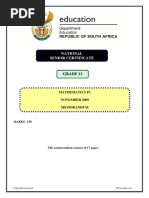 Mathematics P1 Nov 2009 Eng Memo