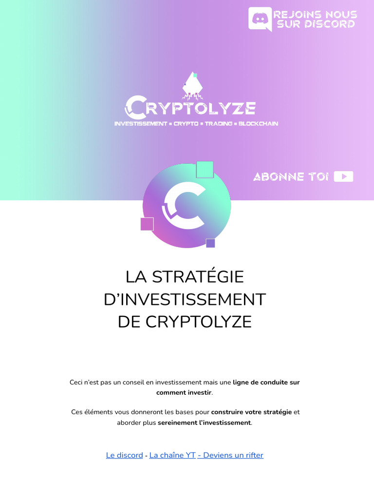La Stratégie CryptoLyze | PDF | Investir | Opérateur de marché
