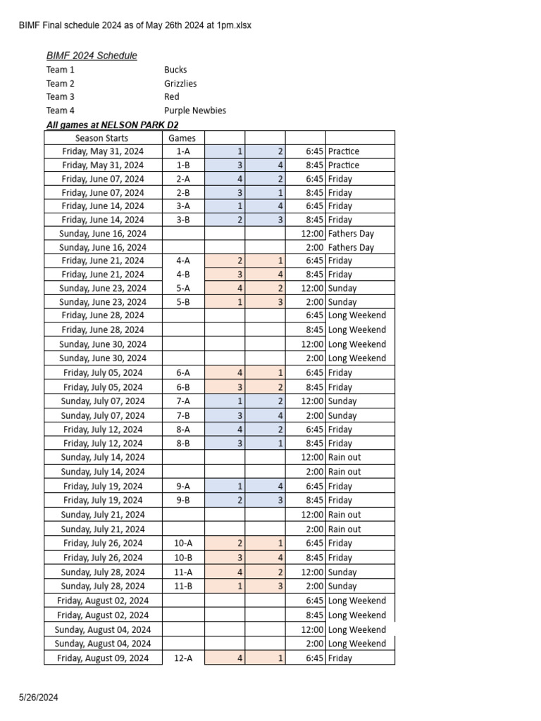 BIMF 2024 Final Schedule Overview | PDF | Holidays | Observances