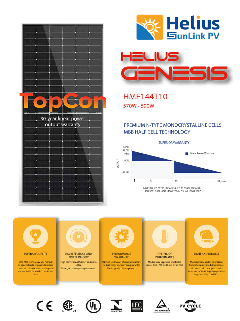 Datasheet HELIUS 570W | PDF | Physical Quantities | Electrical Components