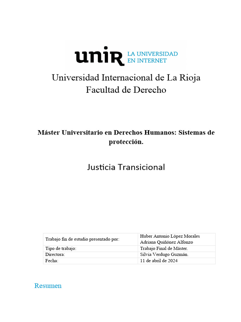 Justicia Transicional y Derechos Humanos | PDF | Justicia | Crimen y ...