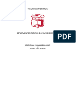 Statistics Formulae Booklet