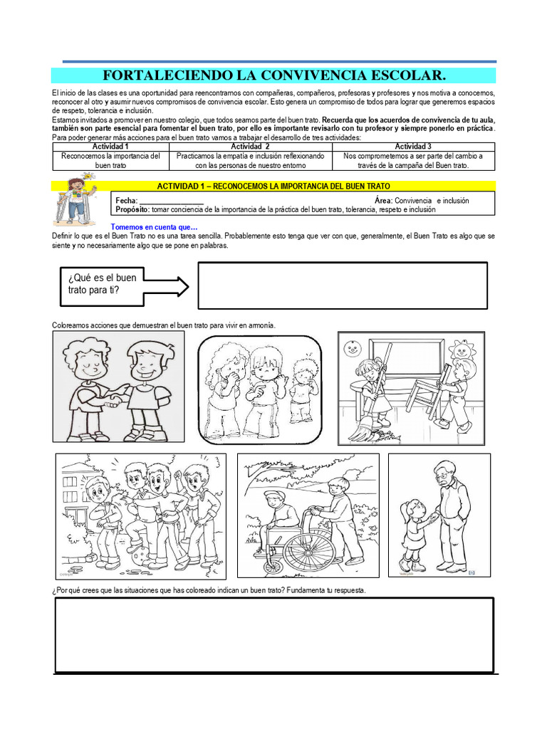 Buen Trato y Convivencia Escolar | PDF | Tolerancia | Ciencias del ...