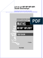 Download pdf of Maths Tout En Un Mp Mp Mpi Mpi Claude Deschamps full chapter ebook 