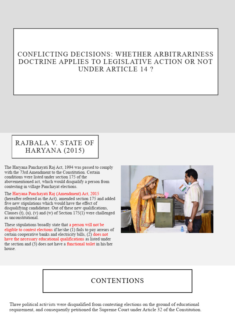 Arbitrariness Doctrine in Legislative Actions | PDF | Justice | Crime ...