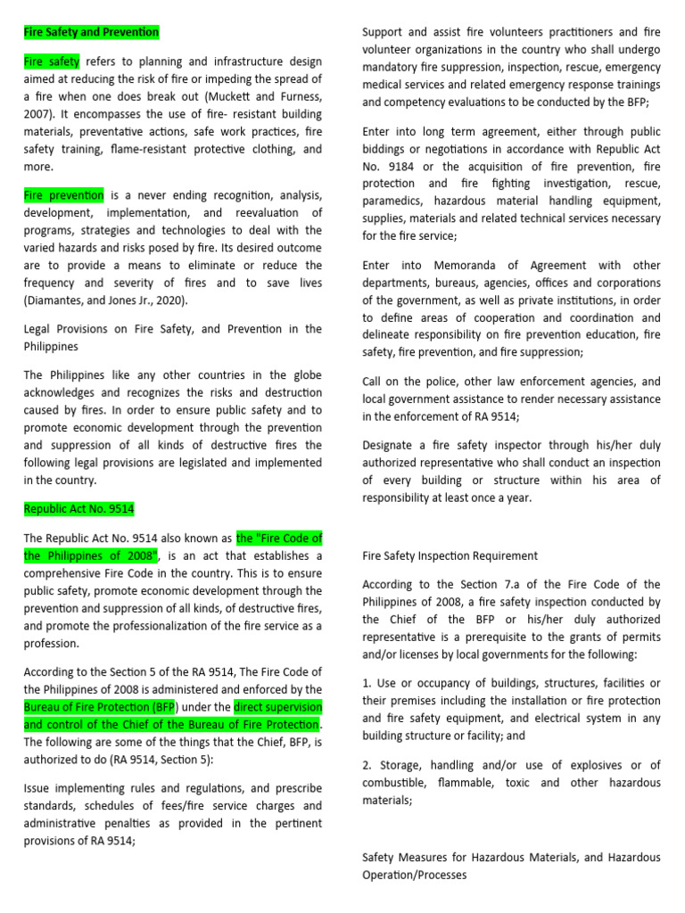 Fire Safety And Prevention Pdf Fire Safety Safety