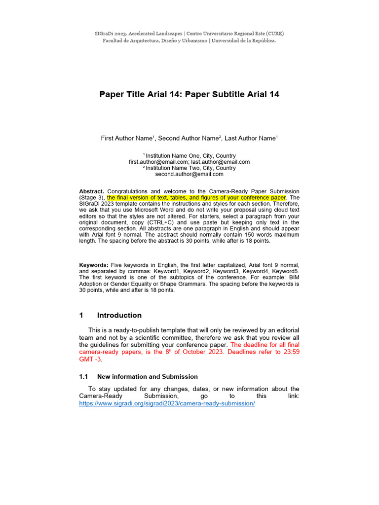 SIGraDi Camera Ready Template 2023 Styles Arial | PDF | Apa Style | Text