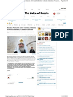 Russian Patriarch Notes Warming Relations Between Orthodox, Catholic Churches