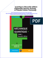 Full Download Mecanique Quantique I Nouvelle Edition Revue Et Augmentee Savoirs Actuels 2Nd Edition Claude Cohen Tannoudji Online Full Chapter PDF