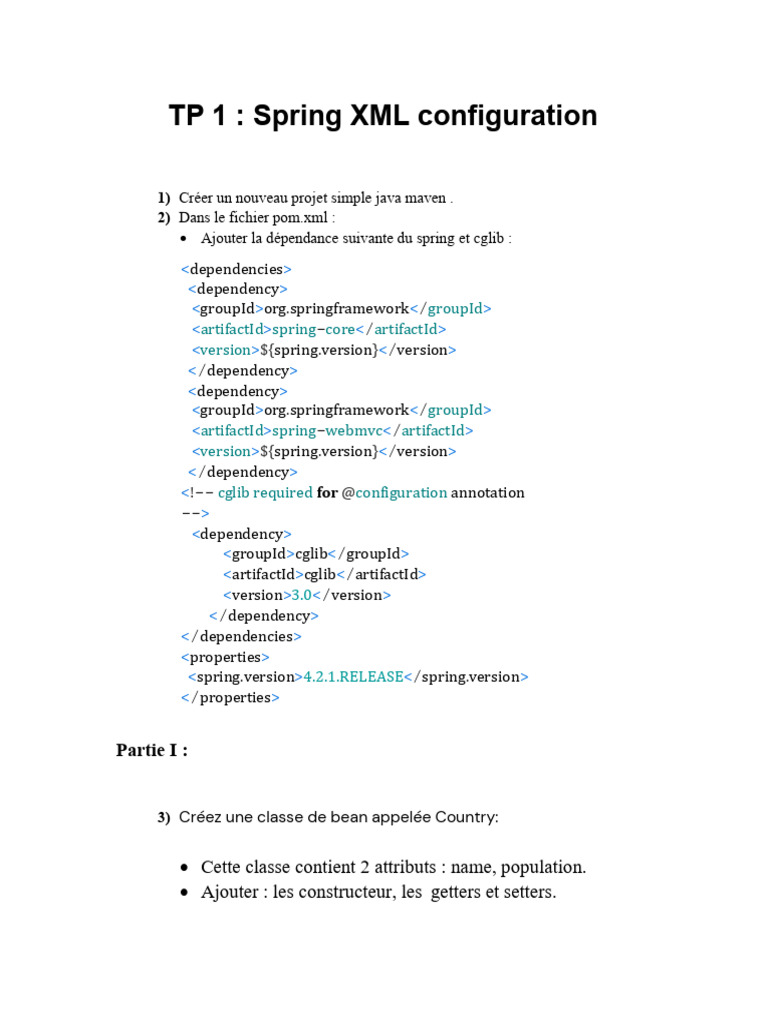 Configuration XML de Spring pour Beans | PDF | Informatique ...