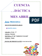 SD - Matematica 6° Grado Mayo