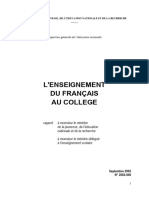 L'Enseignement Du Français Au College: Inspection Générale de L'éducation Nationale