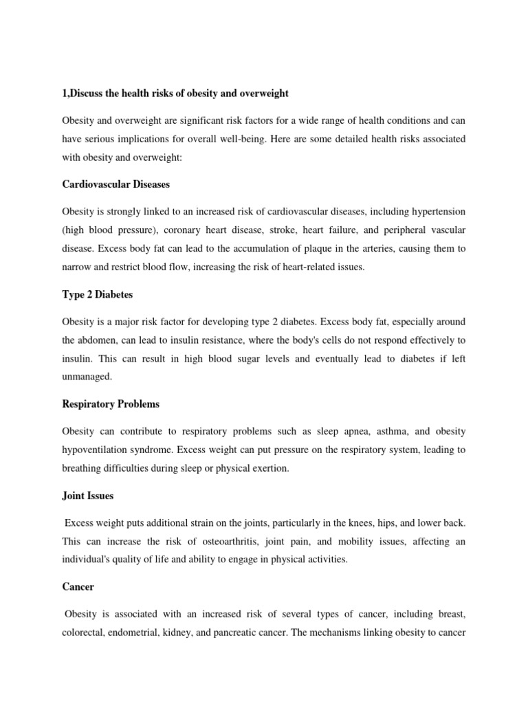 Health Risks and Exercise for Obesity | PDF | Obesity | Weight Management