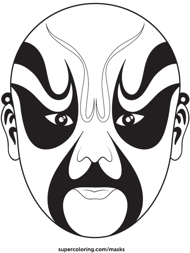 Chinese Opera Mask 2 Outline Paper Craft | PDF