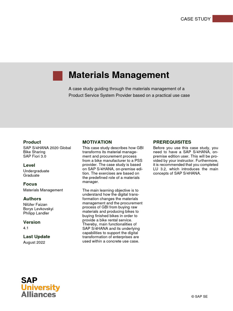 GBS Materials Management Case Study | PDF | Accounts Payable | Receipt