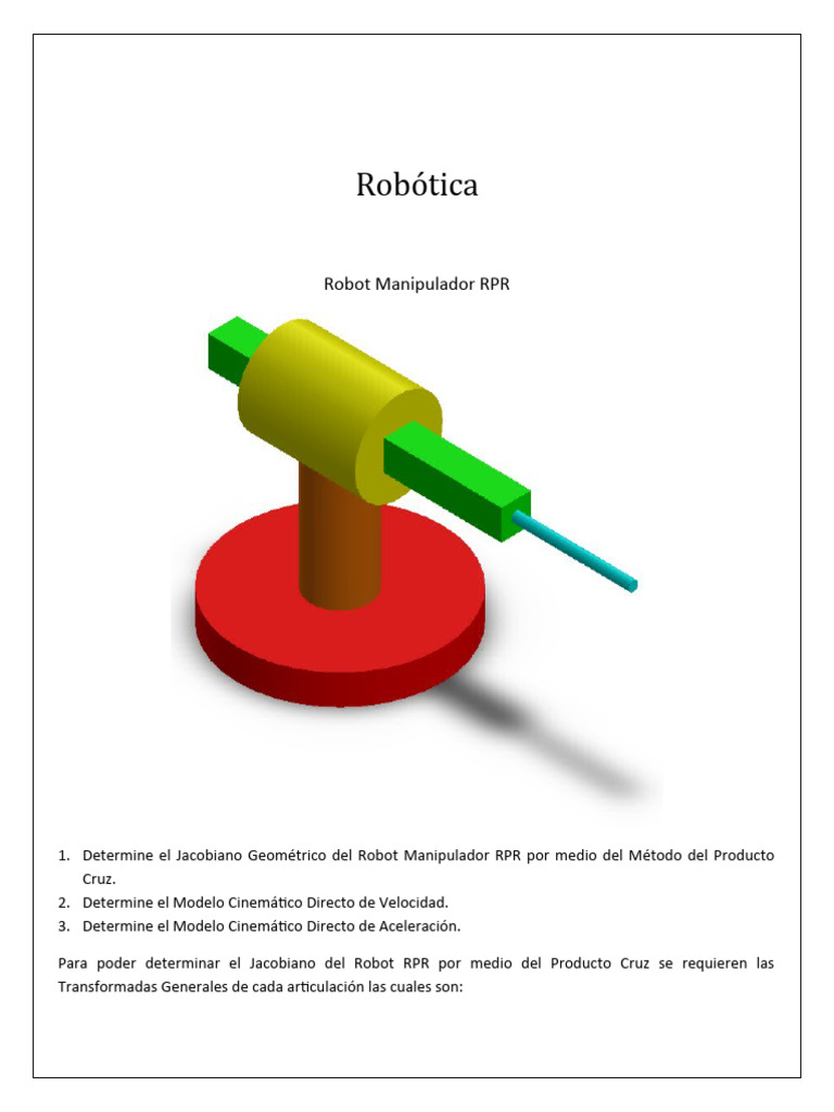 Jacobiano y Cinemática de RPR | PDF | Cinemática | Velocidad