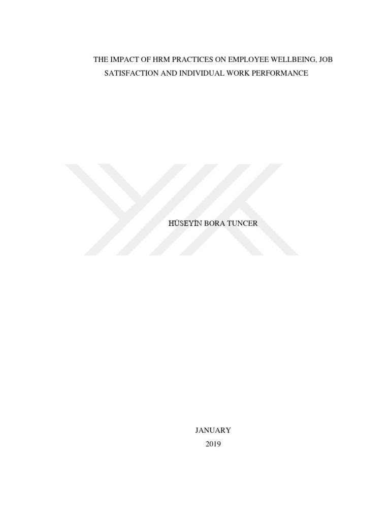 The Impact of HRM Practices On Employee Wellbeing, Job Satisfaction and ...