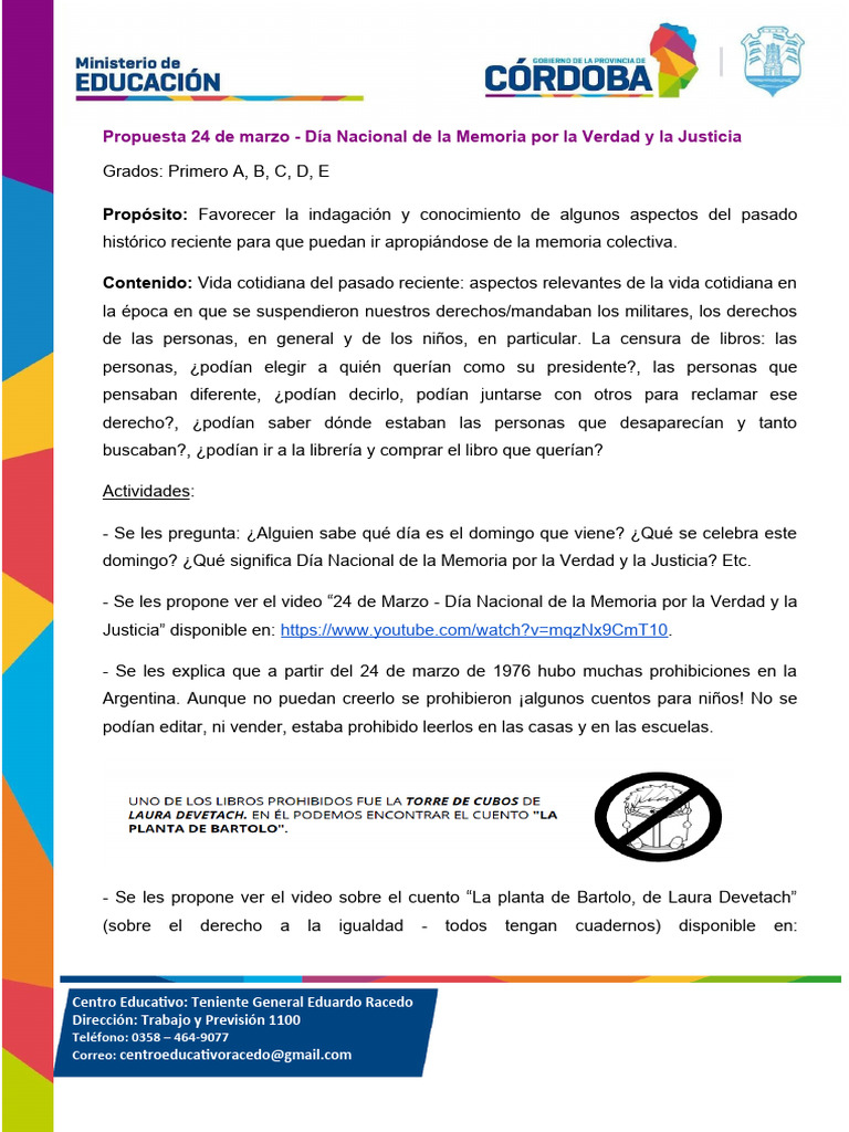 24 de MARZO - Día Nacional de La Memoria Por La Verdad y La Justicia | PDF