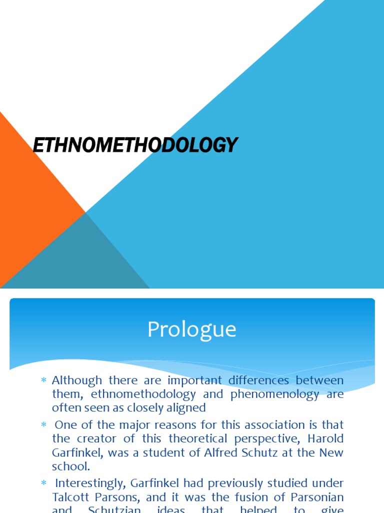 ethnomethodology in oral literature