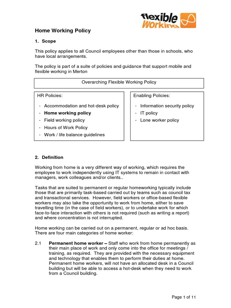 flexible_working_home_working_policy_final | PDF | Employment ...