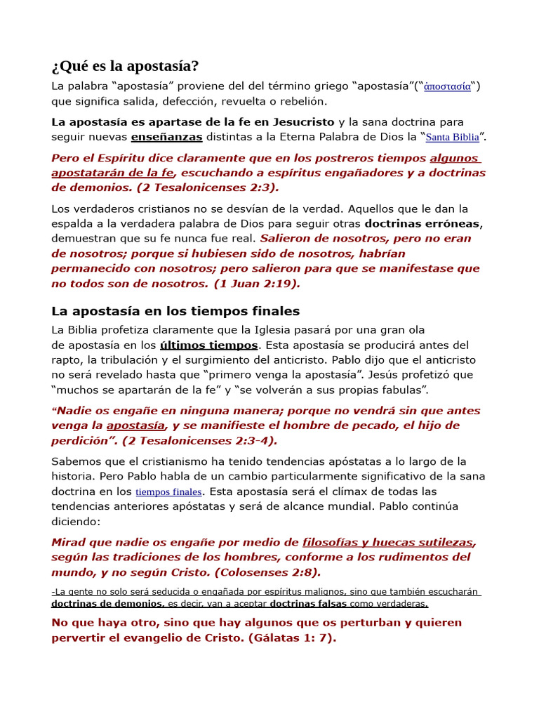 Apostasia | PDF | Apostasía | antecristo