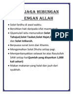 Menjaga Hubungan Dengan Allah