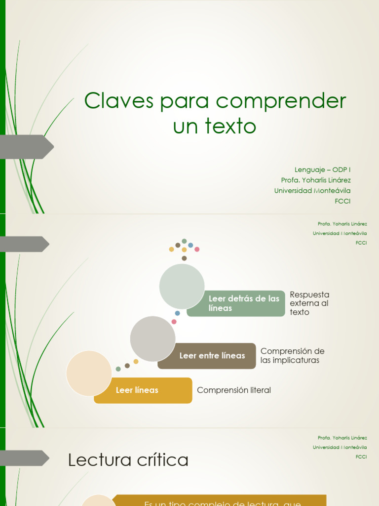 Semana 2. Claves para Comprender Un Texto. | PDF | Cognición ...