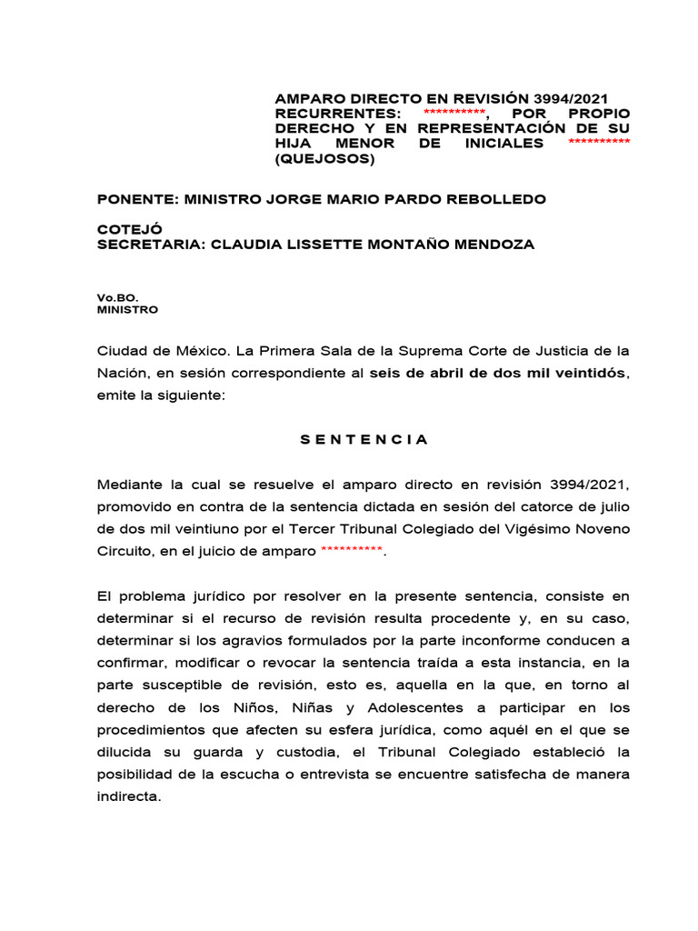 Amparo en Revisión | PDF | Sentencia (ley) | Constitución