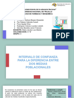 INTERVALO DE CONFIANZA PARA LA DIFERIENCIA ENTRE DOS MEDIAS POBLACIONALES