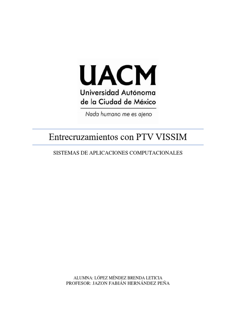 Diseño de Entrecruzamientos en PTV VISSIM | PDF | Transporte