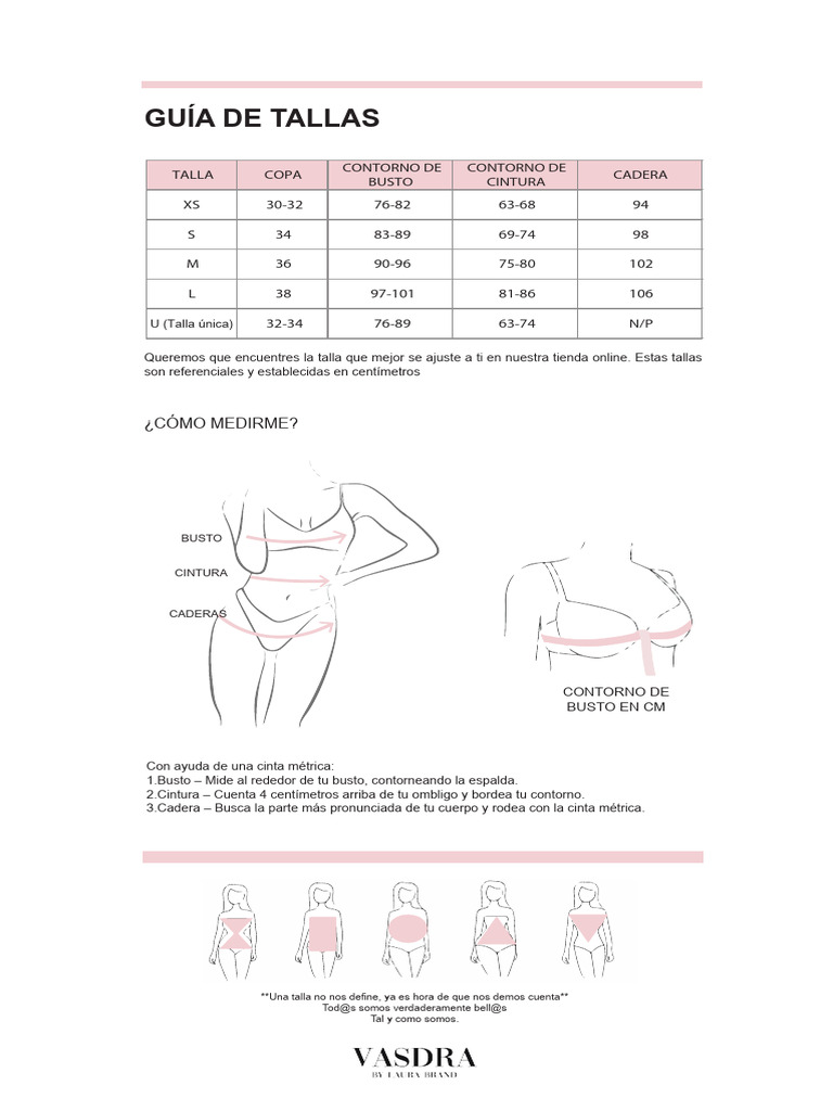 Guía de Tallas y Medición Personal | PDF