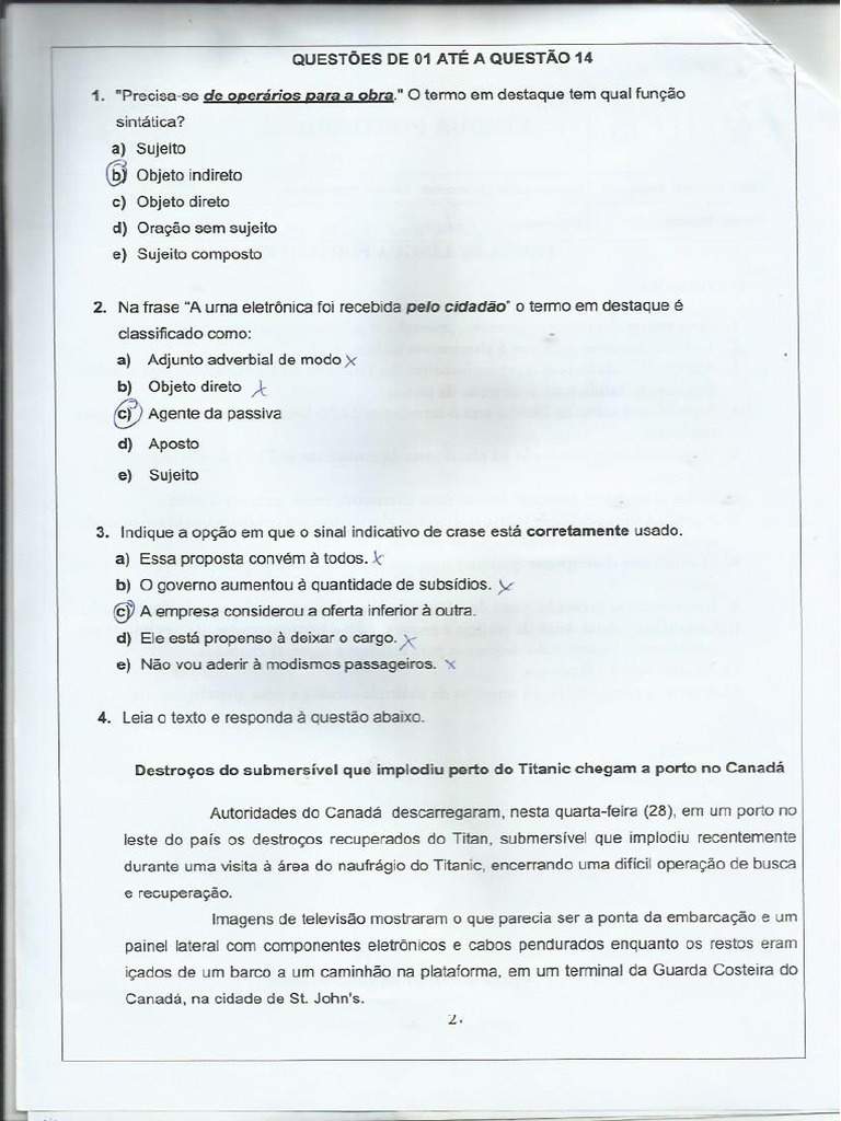 Prova de Português - Filos | PDF