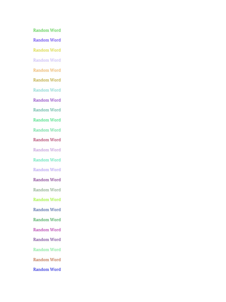 Random Word Compilation Document | PDF