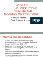 Module V Lodging Planning Housekeeping Operations and Housekeeping Inventories