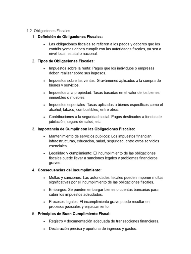 Obligaciones Fiscales | PDF | Impuestos | Impuesto sobre la renta