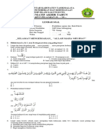 Soal PAT Kelas VII Kurmer - PAI F4