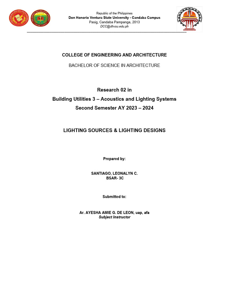 Lighting Sources and Designs in Architecture | PDF | Lighting ...