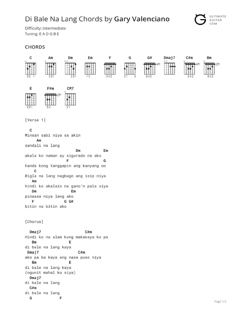 di-bale-na-lang-chords-pdf