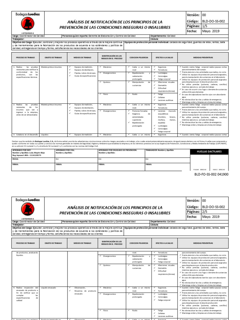 Bld do ss 002 ast coord de calidad pdf seguridad y salud