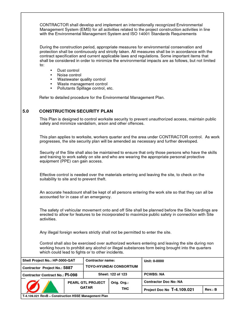 Construction Site Security Plan | PDF | Safety