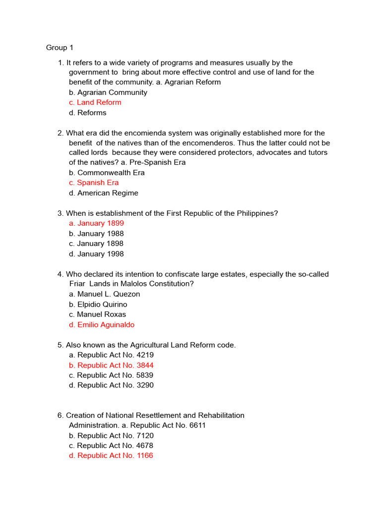 RIPH Q & A, From Group 1 To 5 | PDF | Taxes | President Of The Philippines