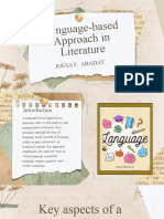 Language Based Approach in Literature Abaday Joesa F.