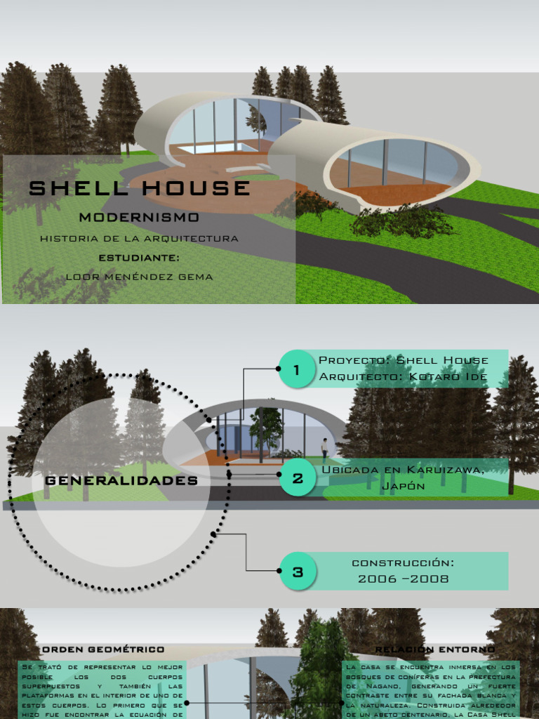 Casa Shell de Kotaro Ide en Japón | PDF | Curva | Techo